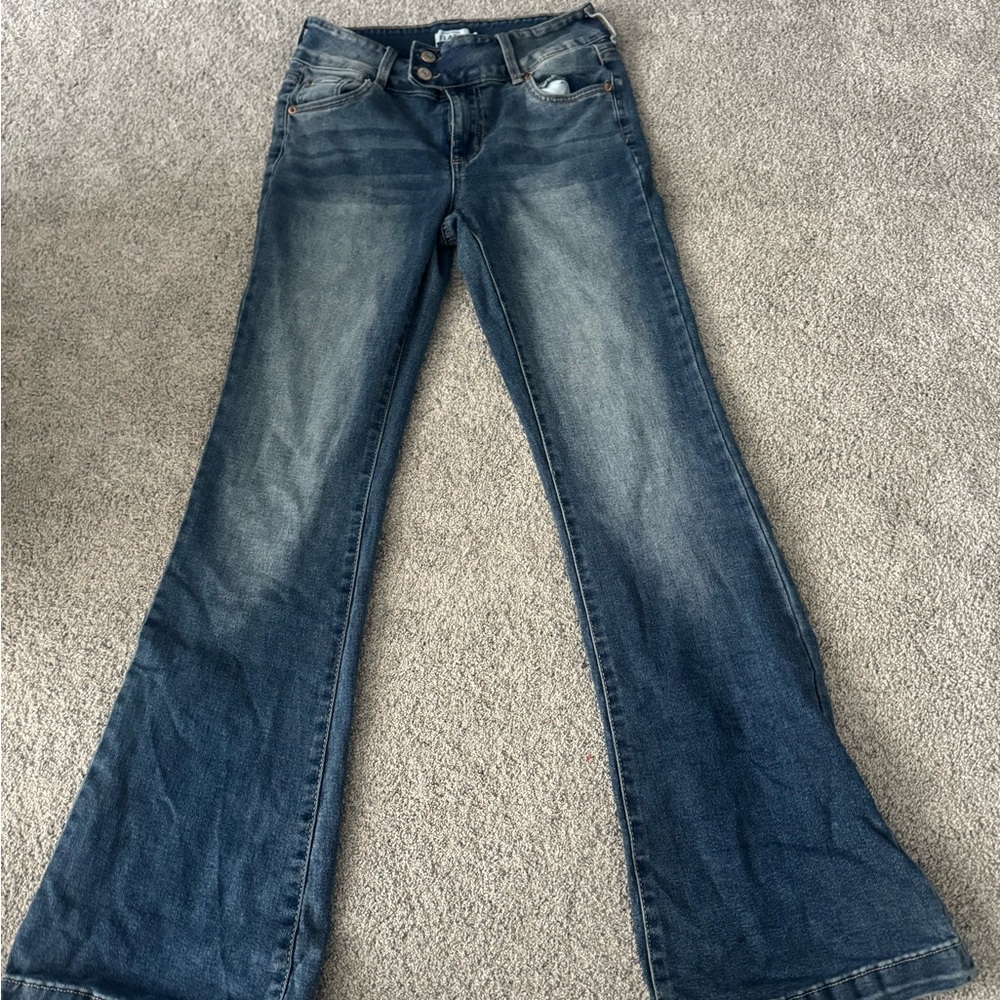 Refuge Dark Blue Flare Jeans